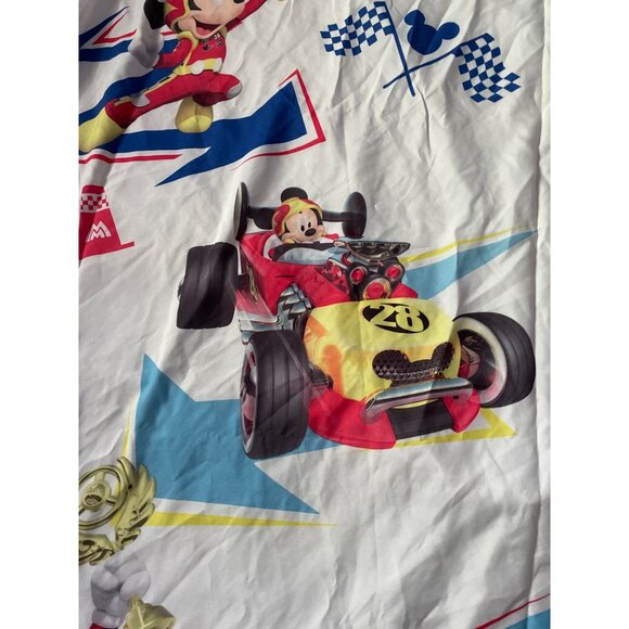 Disney Mickey Mouse Racing Car Twin Flat Sheet Cutter Crafts Sewing - Picture 7 of 9